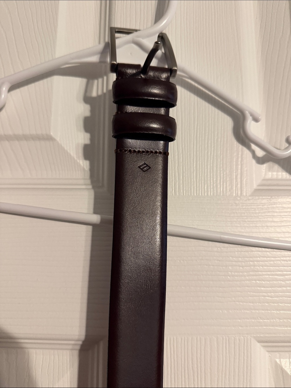 Joseph Abboud Dark Brown Leather Belt with Polished Buckle